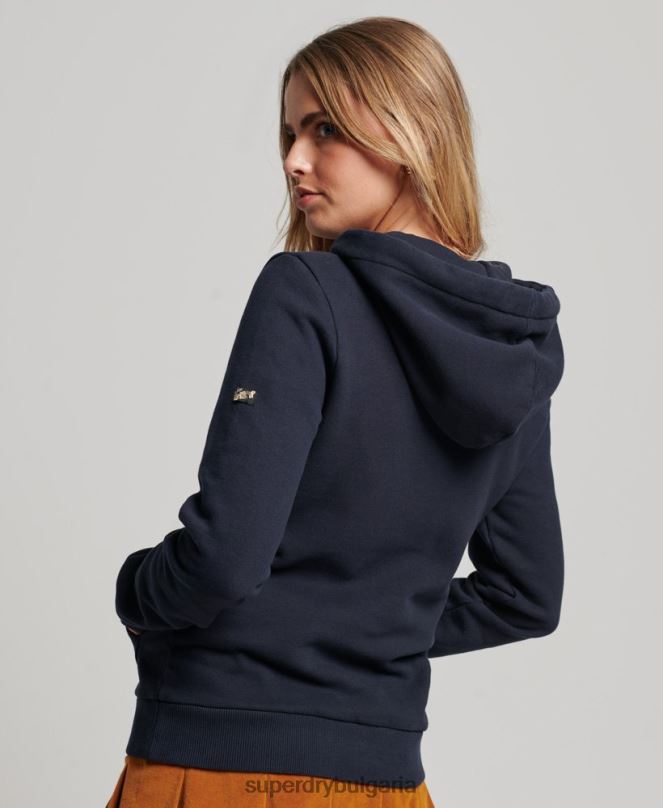Superdry облекло N00H3350 военноморски флот Жени ретро дъгова качулка