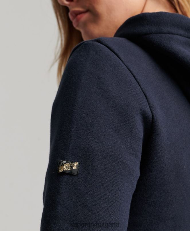 Superdry облекло N00H3350 военноморски флот Жени ретро дъгова качулка