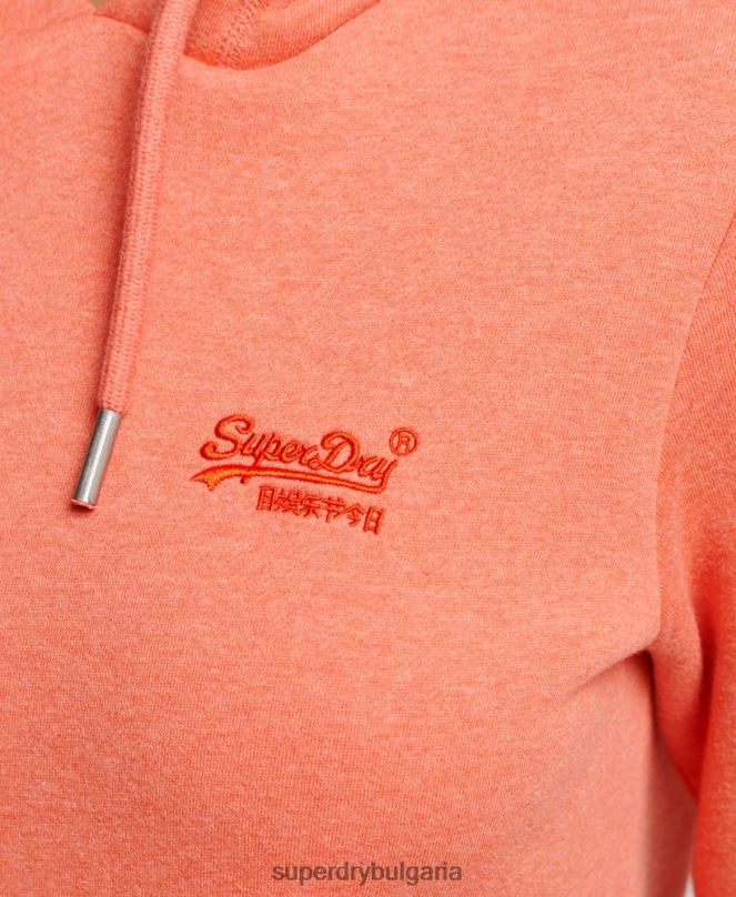 Superdry облекло N00H3358 корал Жени ретро суичър с бродирано лого