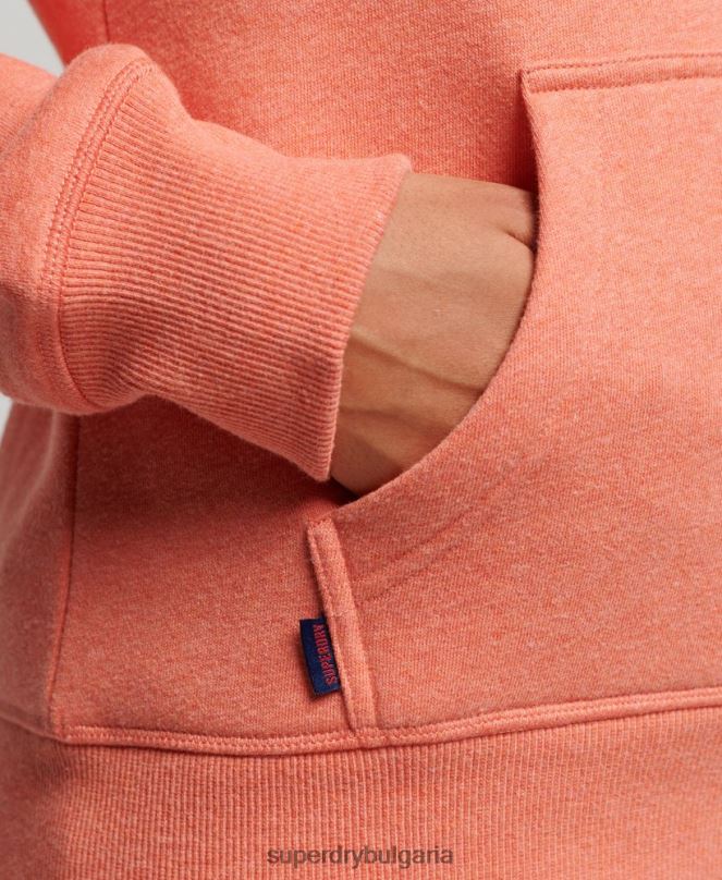Superdry облекло N00H3358 корал Жени ретро суичър с бродирано лого