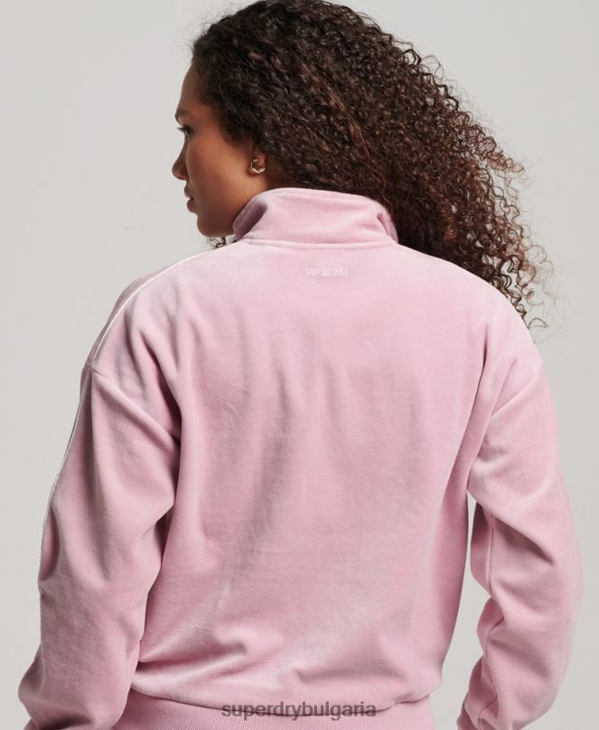 Superdry облекло N00H3361 розово Жени суичър от велур