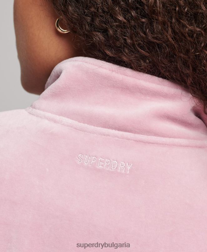 Superdry облекло N00H3361 розово Жени суичър от велур