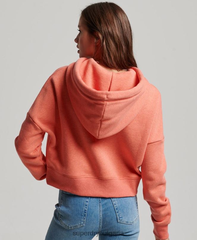 Superdry облекло N00H3366 корал Жени ретро суичър с лого