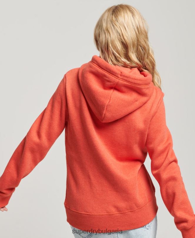 Superdry облекло N00H3371 оранжево Жени ретро суичър с бродирано лого