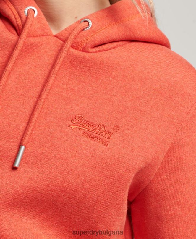 Superdry облекло N00H3371 оранжево Жени ретро суичър с бродирано лого