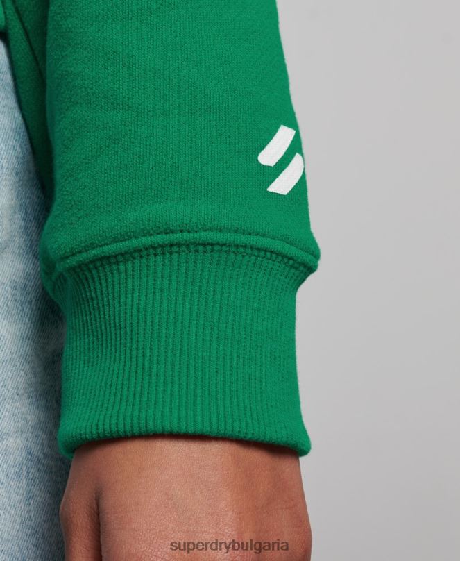 Superdry облекло N00H3373 зелено Жени core sport горнище с половин цип