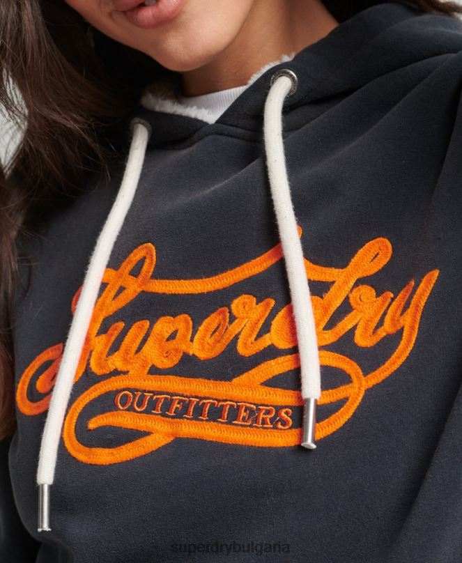 Superdry облекло N00H3378 военноморски флот Жени гордост и крафт суичър
