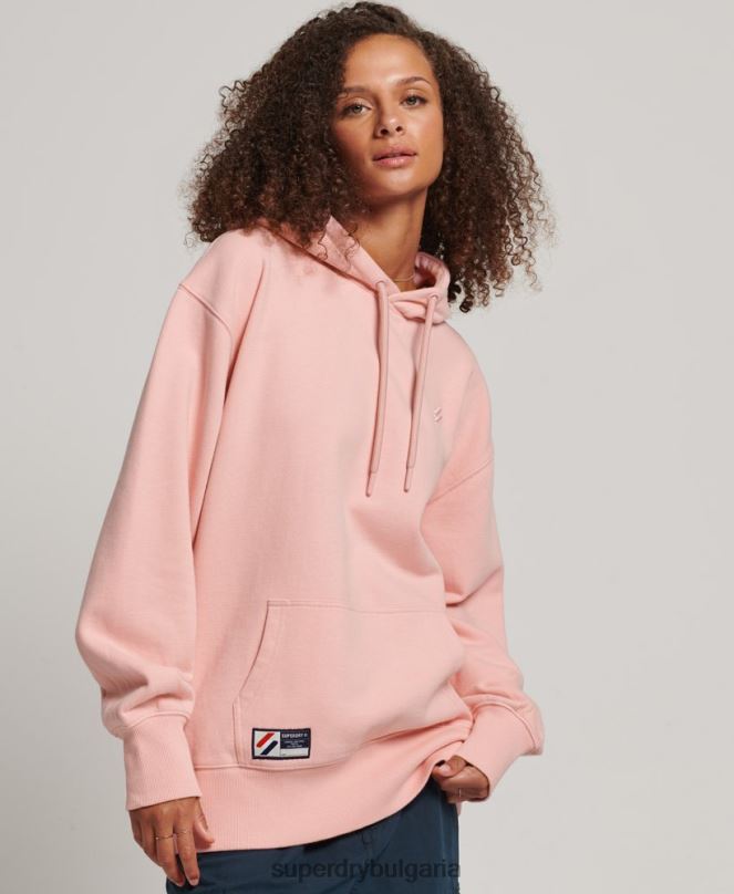 Superdry облекло N00H3380 розово Жени Голяма качулка от органичен памук