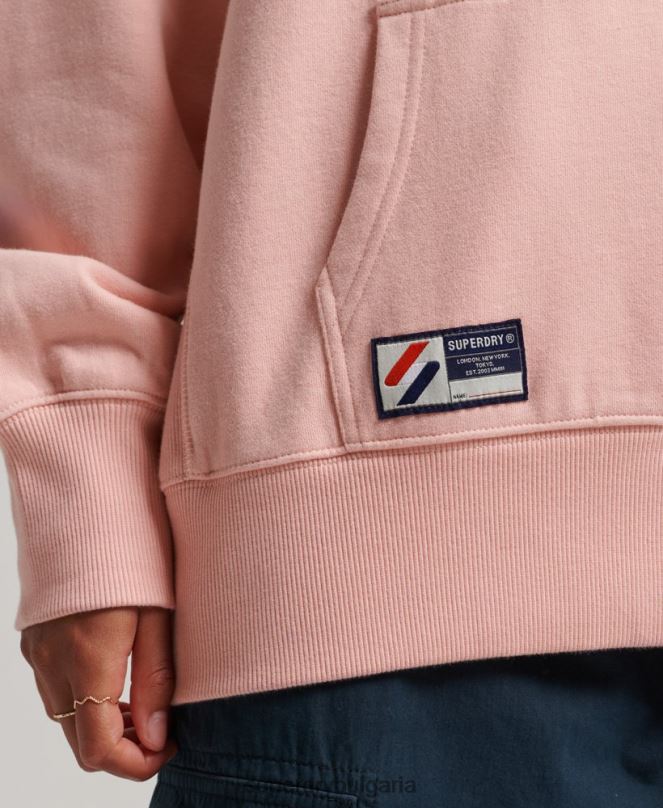 Superdry облекло N00H3380 розово Жени Голяма качулка от органичен памук