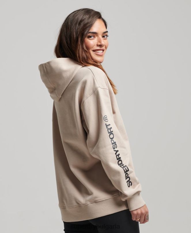Superdry облекло N00H3381 бежово Жени core oversize hoodie