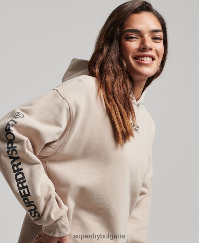 Superdry облекло N00H3381 бежово Жени core oversize hoodie