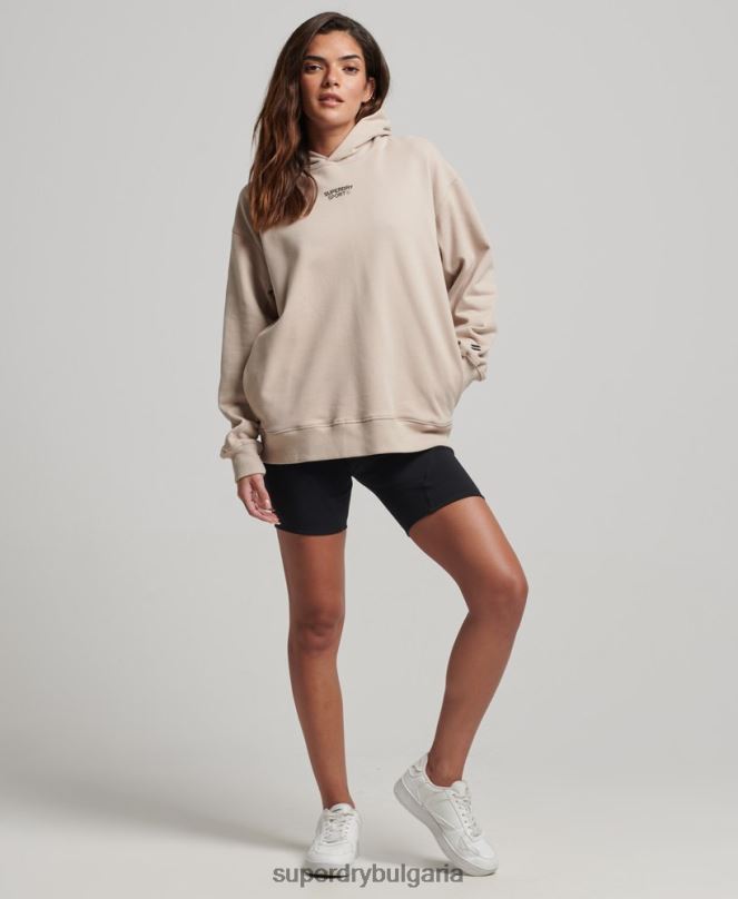 Superdry облекло N00H3381 бежово Жени core oversize hoodie