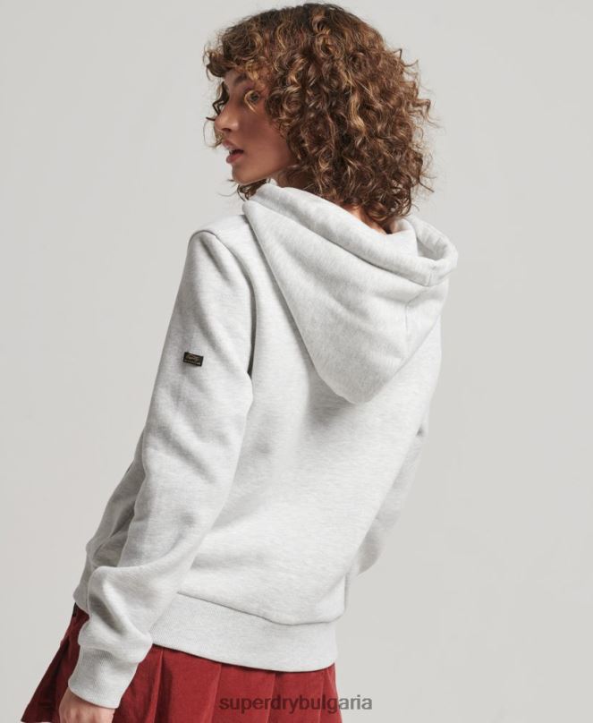 Superdry облекло N00H3389 светло сив Жени японски винтидж суичър с графично лого