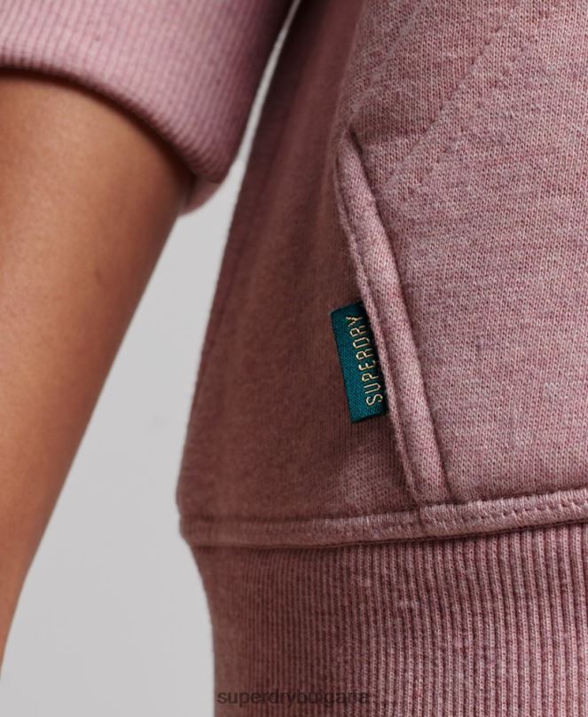 Superdry облекло N00H3391 розово Жени ретро суичър с бродирано лого