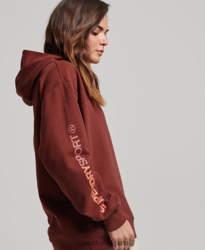 Superdry облекло N00H3392 кафяво Жени core oversize hoodie