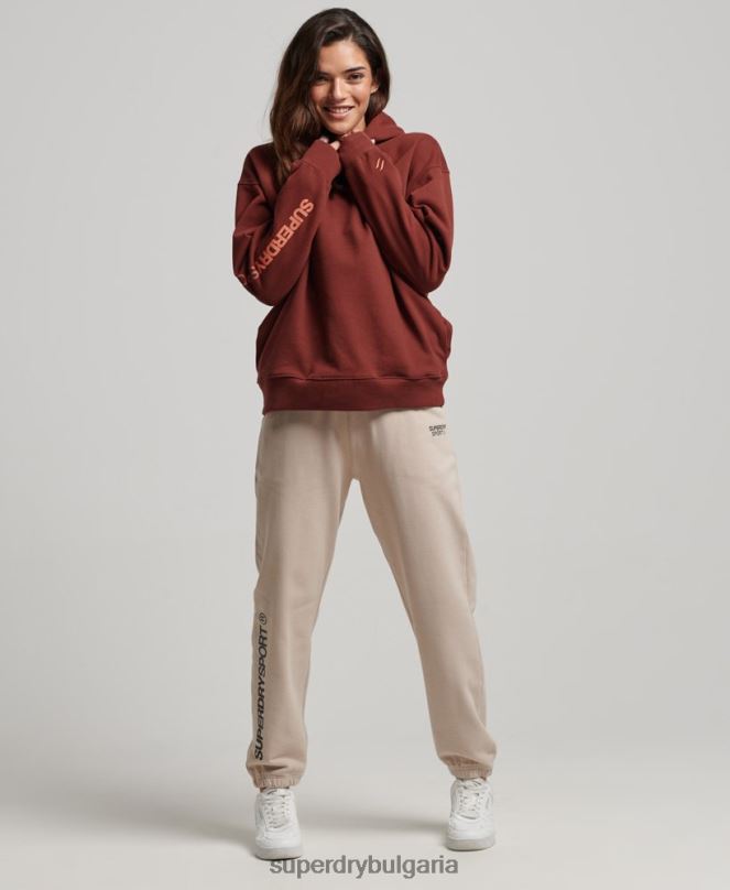 Superdry облекло N00H3392 кафяво Жени core oversize hoodie