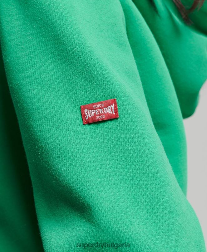 Superdry облекло N00H3395 зелено Жени ретро спортна качулка