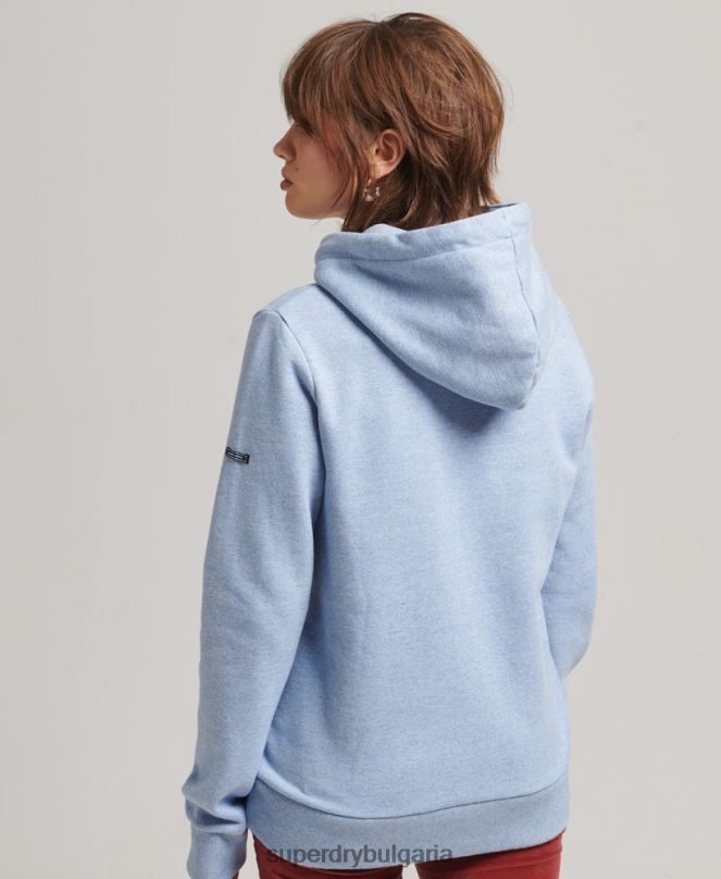 Superdry облекло N00H3397 светло синьо Жени ретро лого наследство качулка