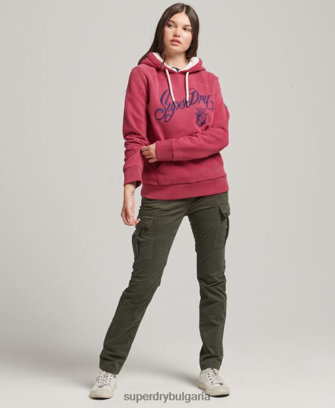 Superdry облекло N00H3399 червен Жени гордост и крафт суичър