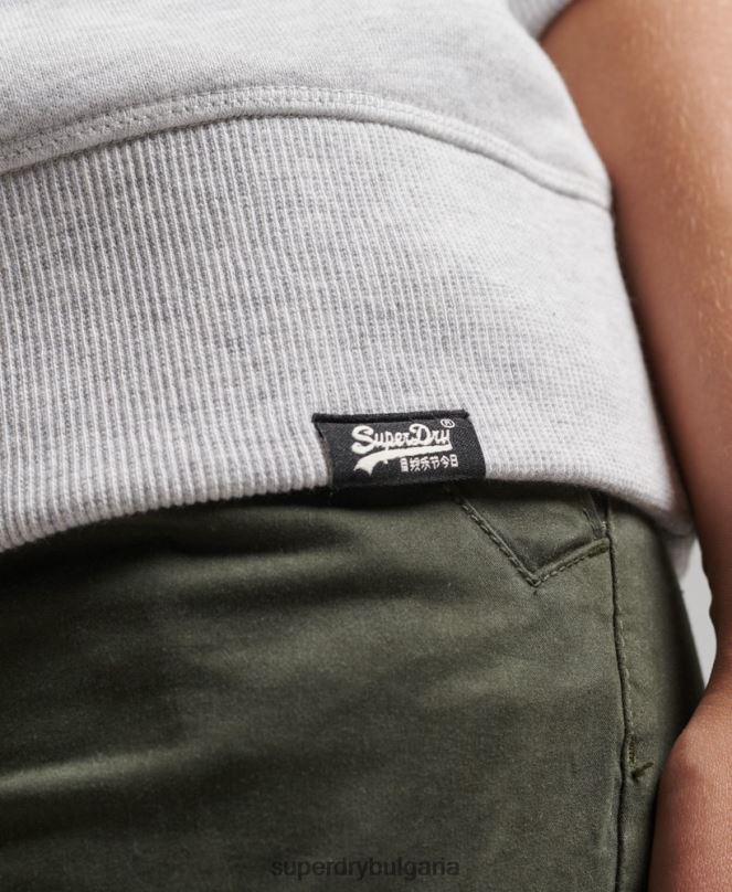 Superdry облекло N00H3402 светло сив Жени органичен памук есенциален лого екипаж суичър