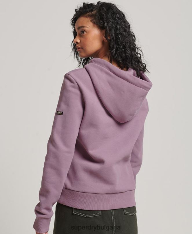 Superdry облекло N00H3403 лилаво Жени японски винтидж суичър с графично лого