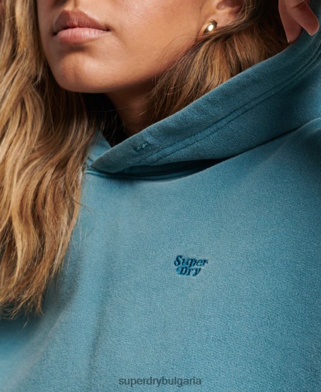 Superdry облекло N00H3407 тюркоаз Жени измиване на качулка