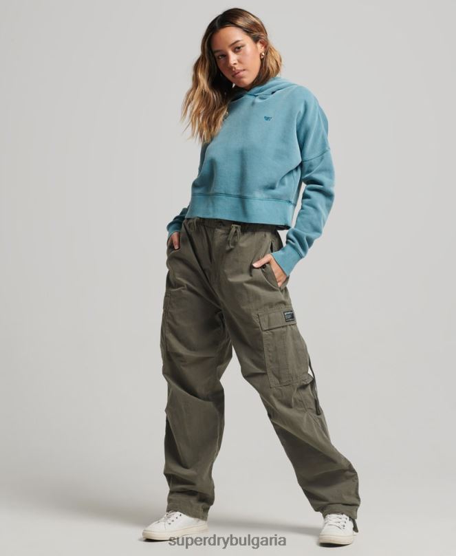Superdry облекло N00H3407 тюркоаз Жени измиване на качулка