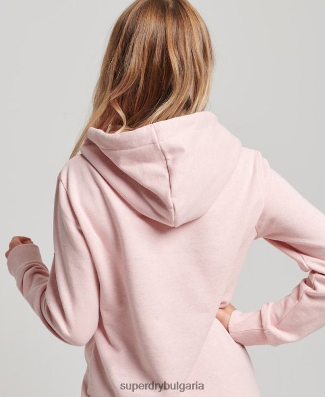 Superdry облекло N00H3408 розово Жени винтидж качулка с флорален сценарий