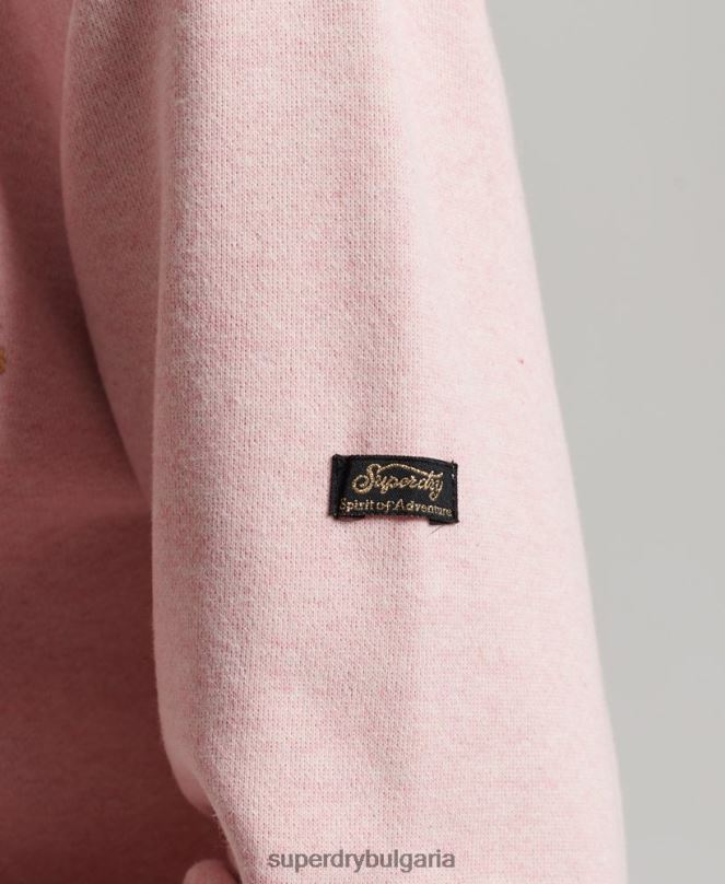 Superdry облекло N00H3408 розово Жени винтидж качулка с флорален сценарий