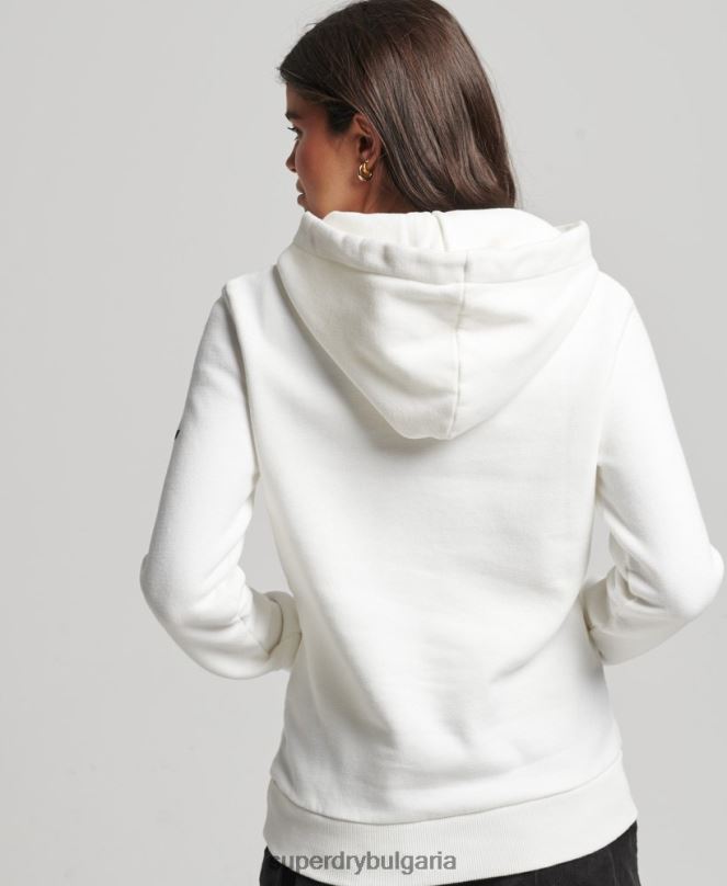 Superdry облекло N00H3414 сметана Жени класически суичър с качулка Cooper