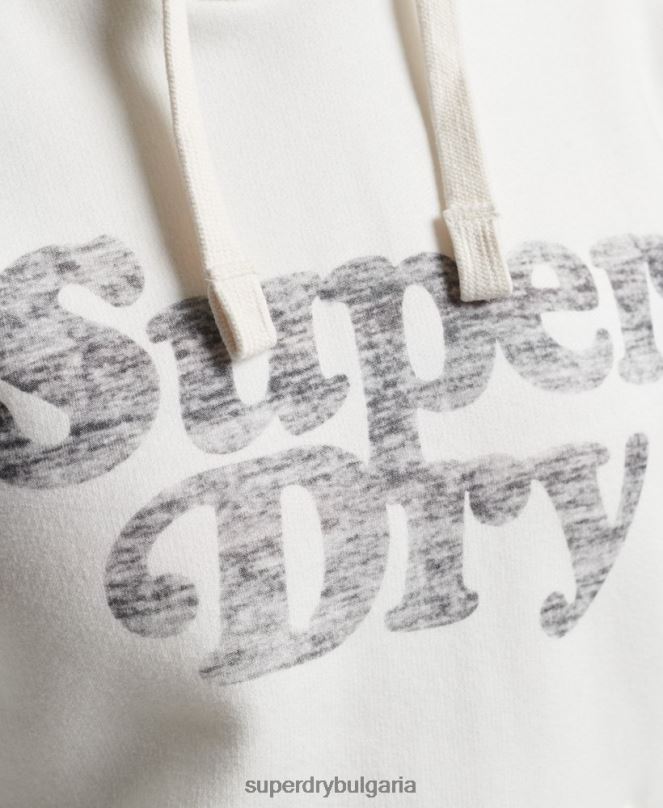 Superdry облекло N00H3414 сметана Жени класически суичър с качулка Cooper