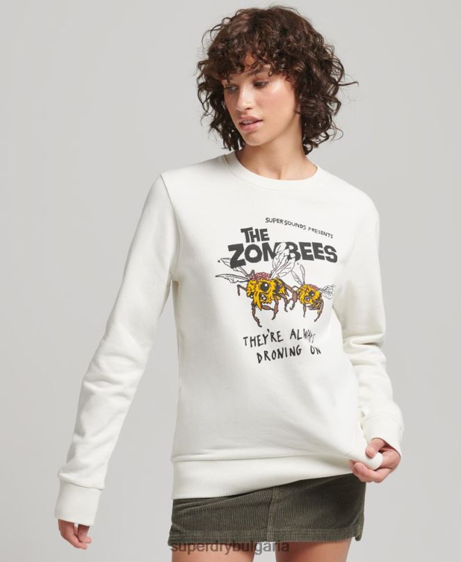 Superdry облекло N00H3416 сметана Жени суичър b-movie crew