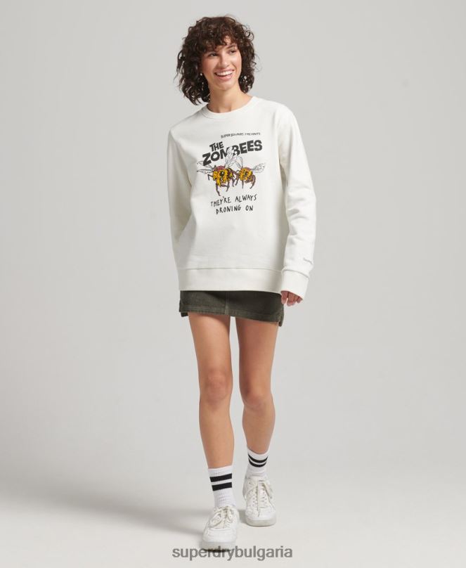 Superdry облекло N00H3416 сметана Жени суичър b-movie crew