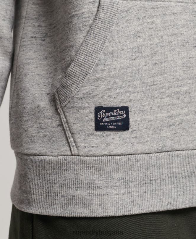 Superdry облекло N00H3417 сиво Жени неонова ретро качулка с лого