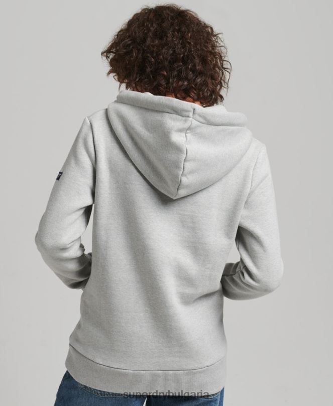 Superdry облекло N00H3418 сиво Жени носталгия скрипт качулка