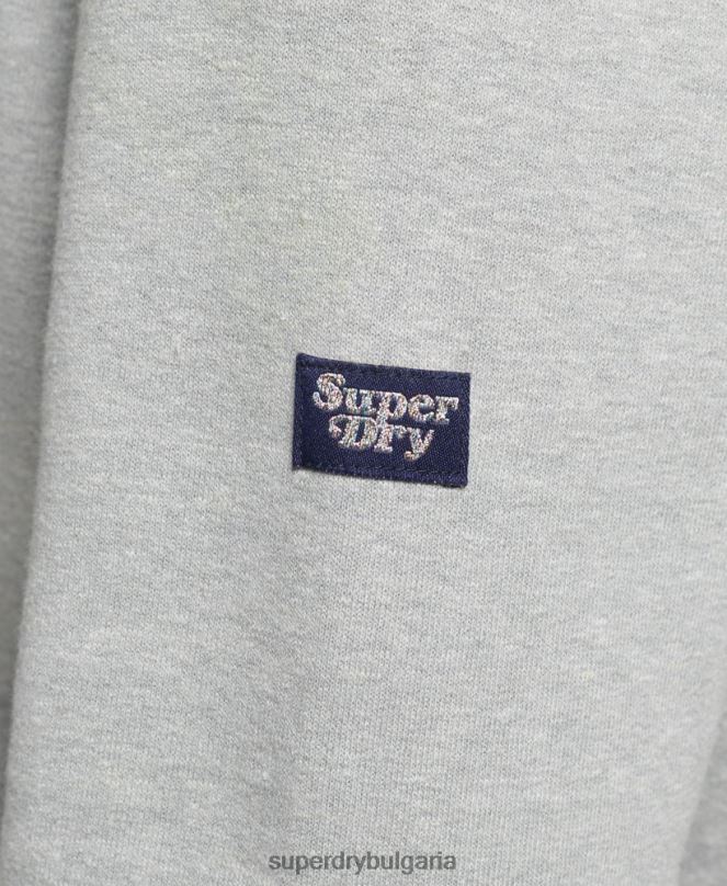 Superdry облекло N00H3418 сиво Жени носталгия скрипт качулка