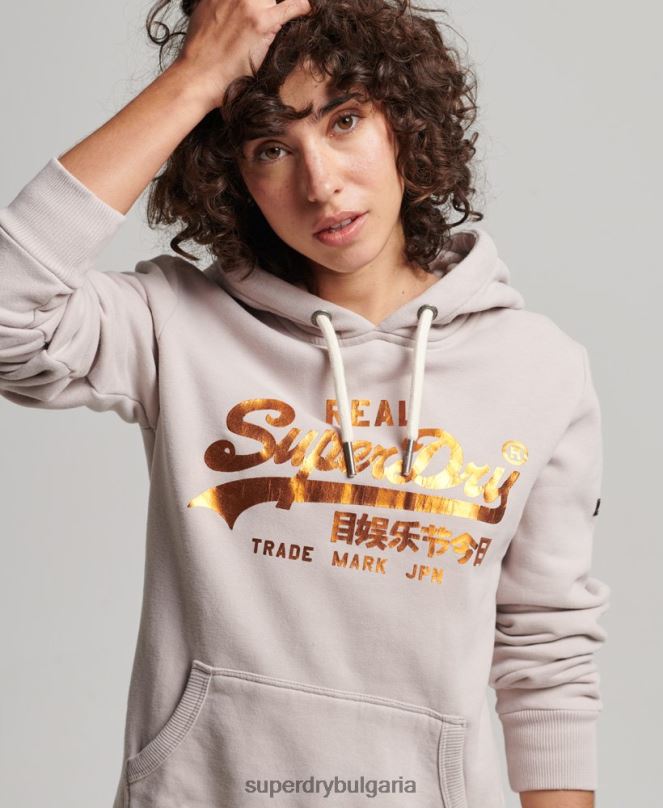 Superdry облекло N00H3424 бежово Жени украсена качулка