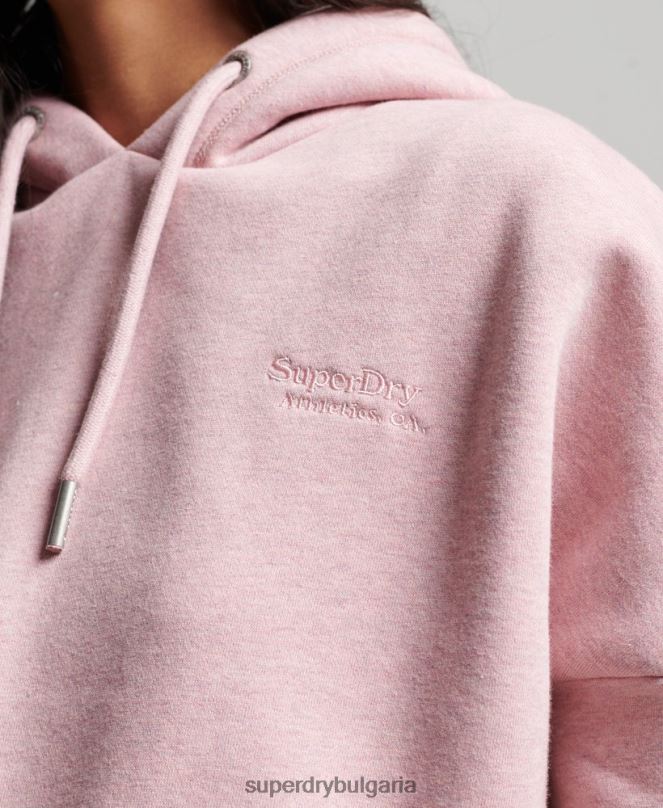 Superdry облекло N00H3430 розово Жени ретро суичър с лого