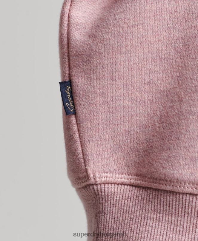 Superdry облекло N00H3430 розово Жени ретро суичър с лого