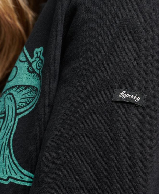 Superdry облекло N00H3431 тъмно сив Жени графичен суичър в гората