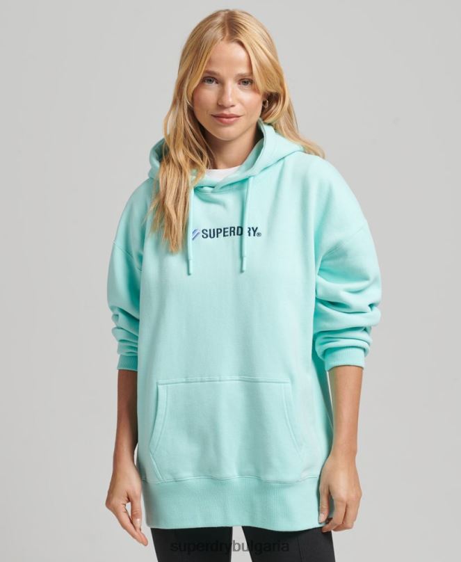 Superdry облекло N00H3434 син Жени Голяма качулка с апликация на лого