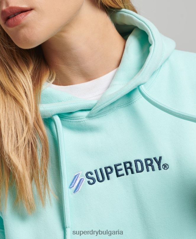 Superdry облекло N00H3434 син Жени Голяма качулка с апликация на лого