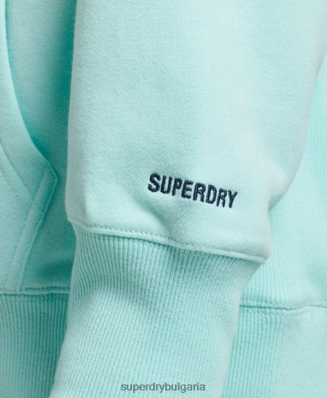 Superdry облекло N00H3434 син Жени Голяма качулка с апликация на лого