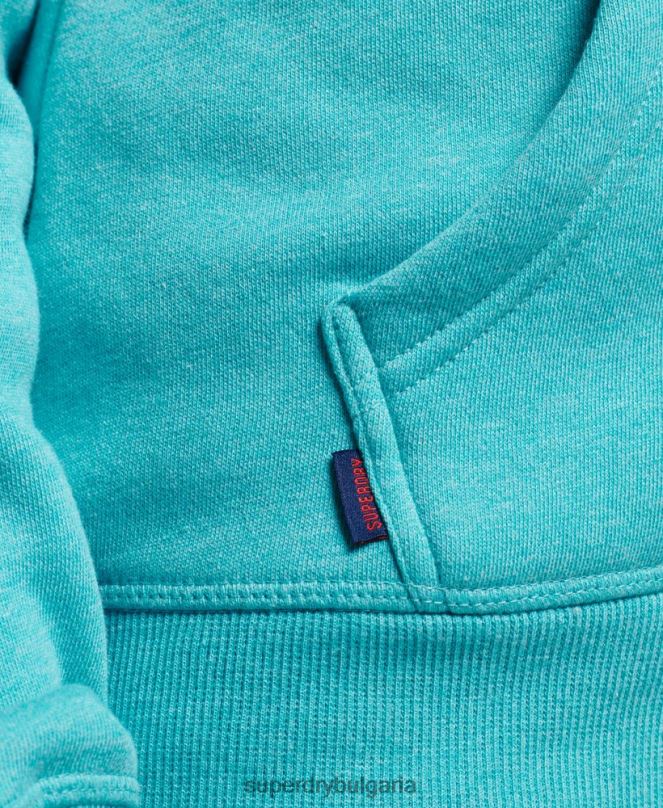 Superdry облекло N00H3437 светло синьо Жени ретро суичър с бродирано лого