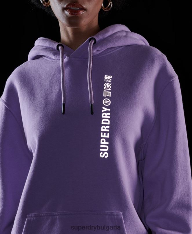 Superdry облекло N00H3438 лилаво Жени кодирана линейна широка качулка
