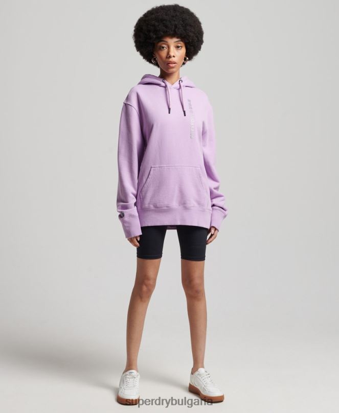 Superdry облекло N00H3438 лилаво Жени кодирана линейна широка качулка