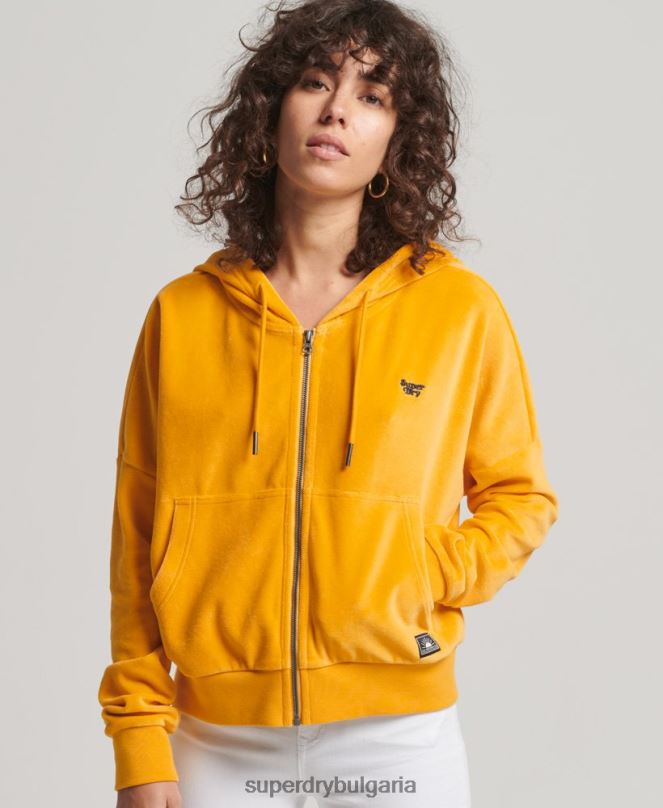 Superdry облекло N00H3439 злато Жени ретро суичър с цип
