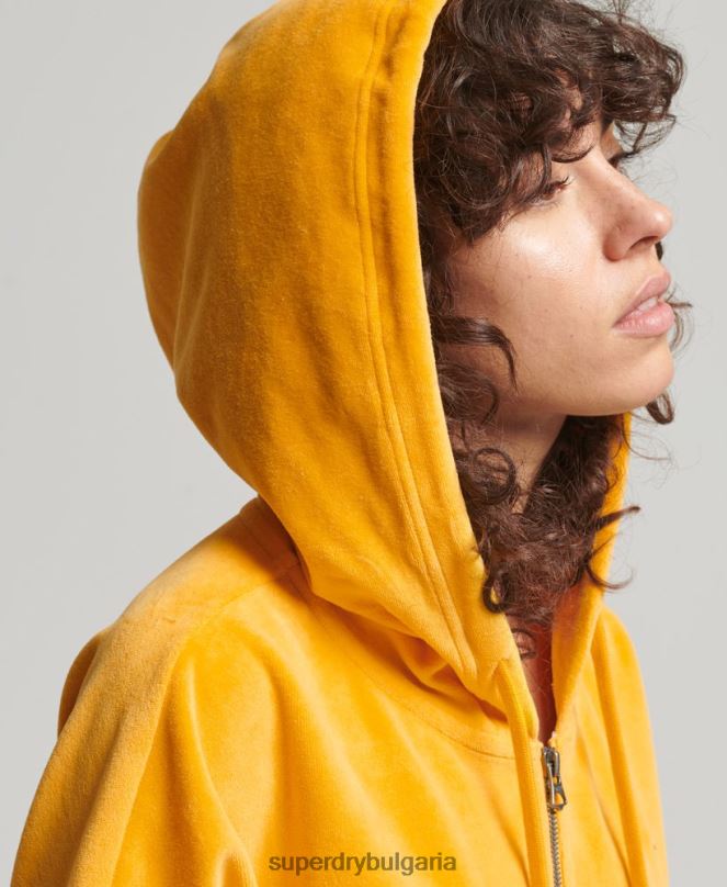 Superdry облекло N00H3439 злато Жени ретро суичър с цип