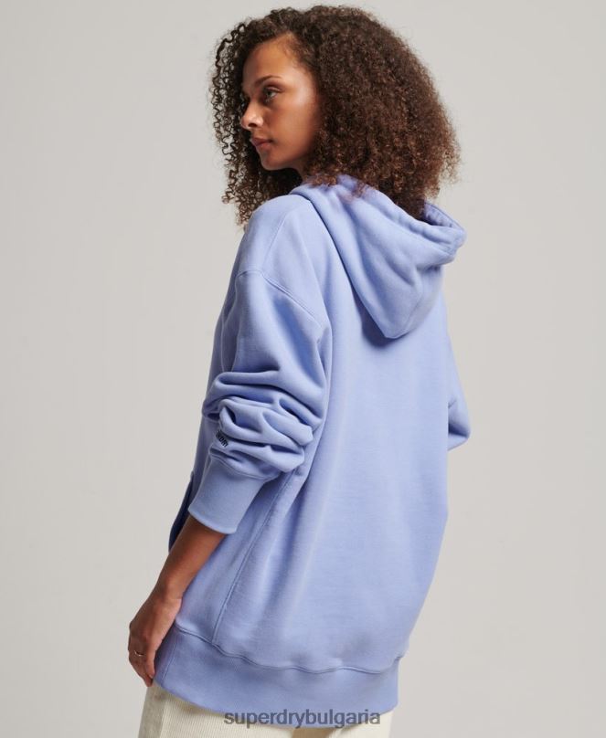 Superdry облекло N00H3442 лилаво Жени Голяма качулка с апликация на лого