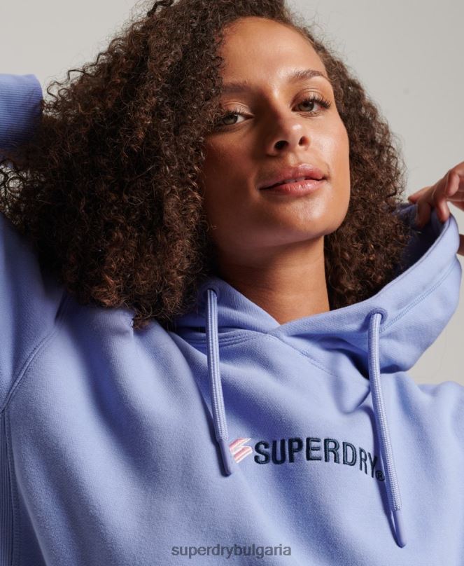 Superdry облекло N00H3442 лилаво Жени Голяма качулка с апликация на лого